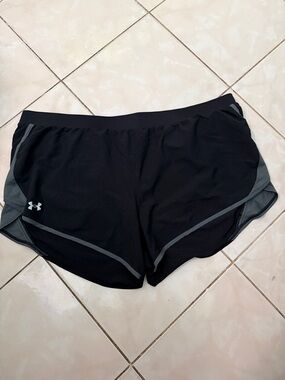 Under Armour Black Athletic Running Shorts with Gray Trim